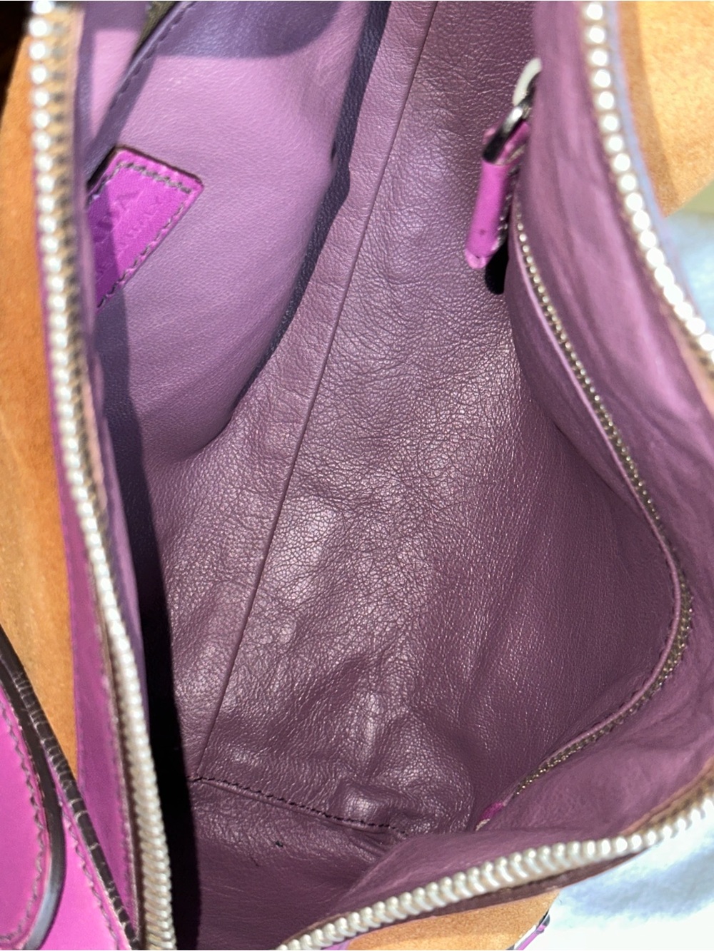 Prada Brown Suede Pink Leather Barrel Bag - Picture 16 of 17